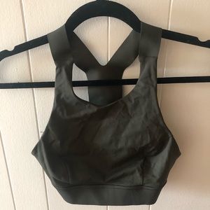 Green lululemon T back sports bra!